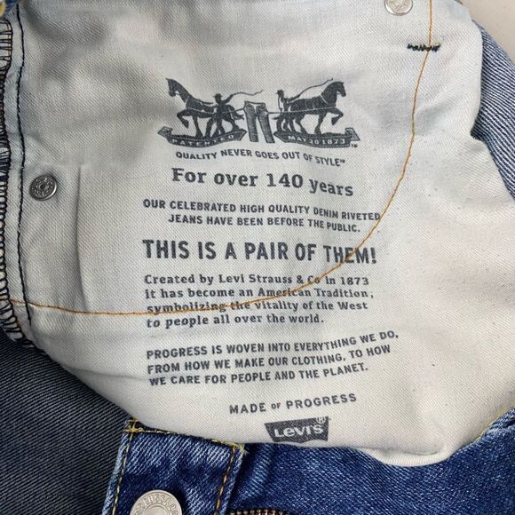 Levi's 505 Men's Denim Dark Stonewash Jeans size 36 - Picture 9 of 9